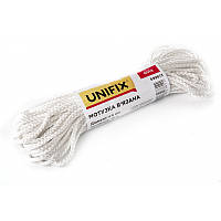 Веревка вязаная 3 мм, 15 м белая UNIFIX