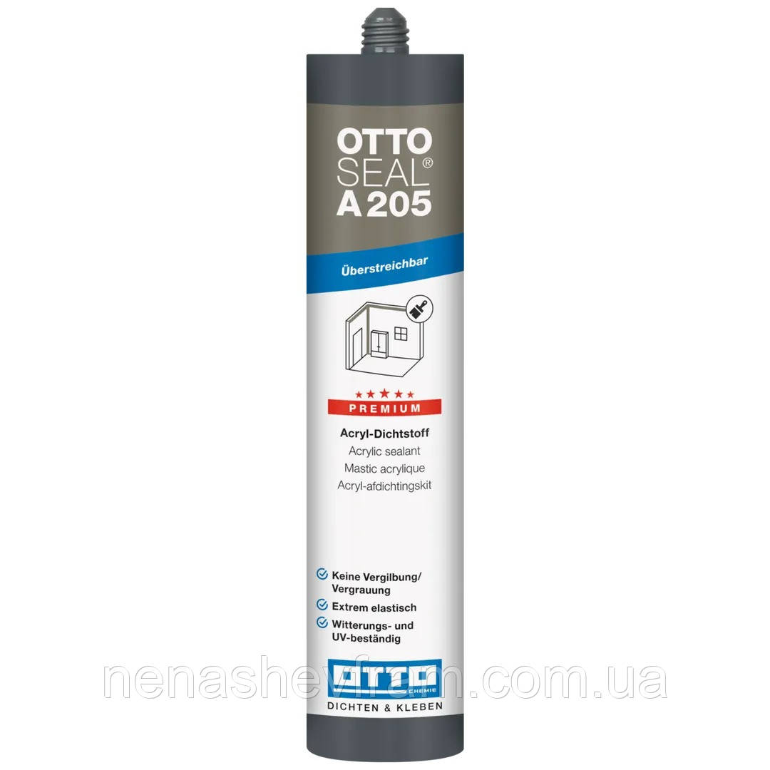 Акриловий герметик OTTOSEAL A 205 (туба 580мл), фото 1