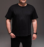 Чоловіча чорна футболка великі розміри "Casual"