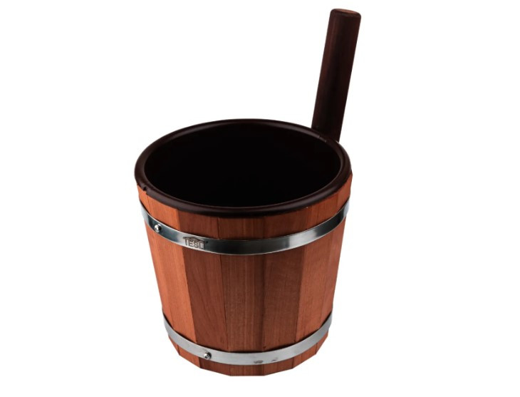 Шайка Tesli 5 л. із термодеревини та пластм. вставкою, фото 1