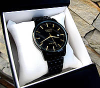 Супермодные кварцевые мужские часы Casio в черном цвете