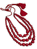 Ожерелье в коралловом стиле Три гроздья калины (Украинская бижутерия)