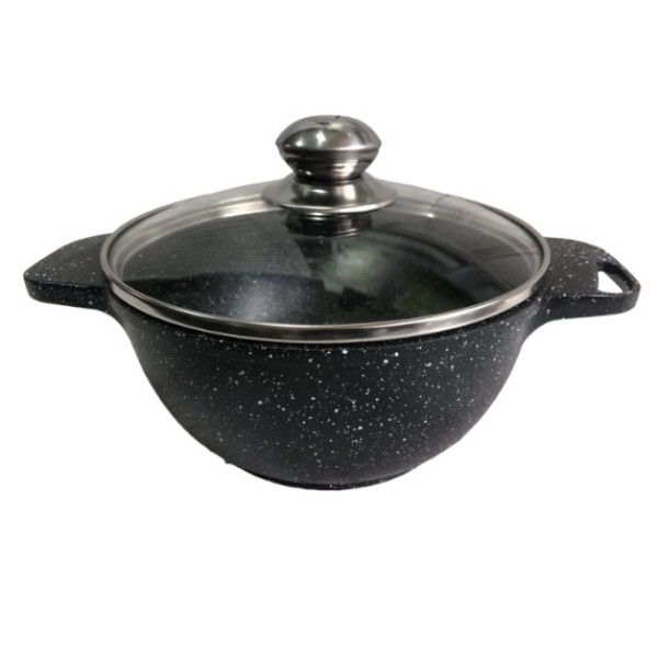 Котел із мармуровим покриттям з кришкою Benson 2,7л BN-364 Чорний, фото 1