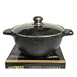 Котел із мармуровим покриттям з кришкою Benson 2,7л BN-364 Чорний, фото 4