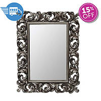 Серебряное зеркало в резной раме 63 x 82 см Ti Amo black silver Gold ArtLine