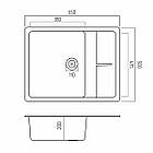 Гранітна мийка для кухні Platinum 6250 ZIRKONE матовий графіт, фото 4