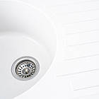 Гранітна мийка для кухні Platinum 7750 LIRA матова Білосніжна, фото 6