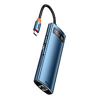 Концентратор usb hub Baseus Metal Gleam 100Вт USB Type-C 8в1 зарядный картридер FAA