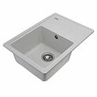 Гранітна мийка для кухні Platinum 6243 LIANA матова Біла в крапку, фото 6