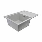 Гранітна мийка для кухні Platinum 6243 LIANA матова Біла в крапку, фото 2