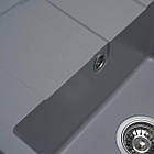 Гранітна мийка для кухні Platinum 5851 ARIA матова Сірий металік, фото 5