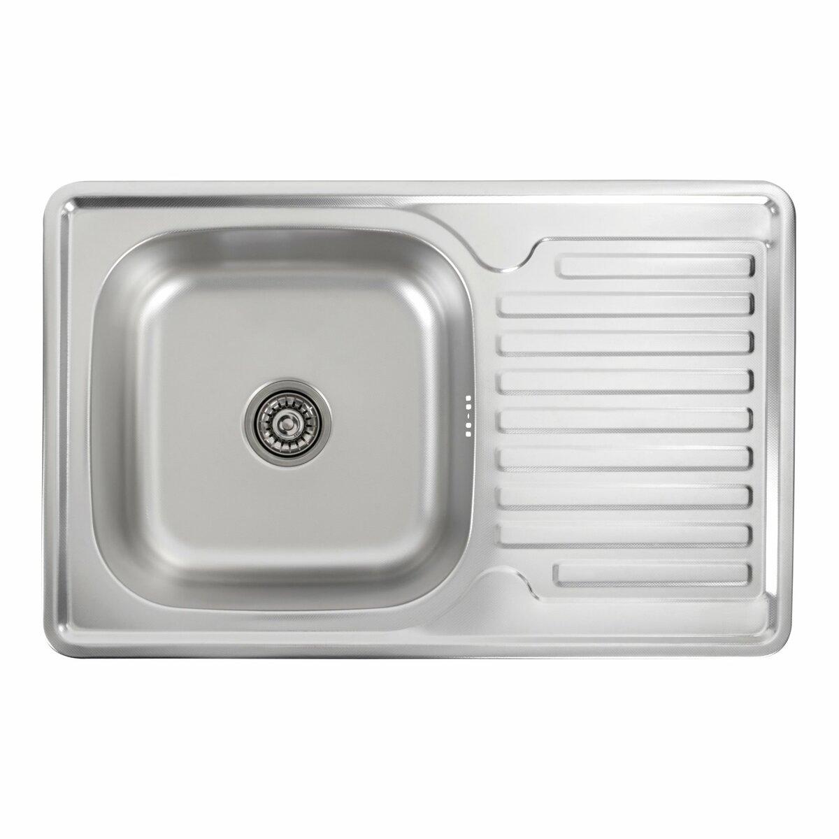 Кухонна мийка з неіржавкої сталі Platinum ДекОР 7850 (0,8/180 мм), фото 1