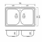 Гранітна мийка для кухні Platinum 7950 Equatoria матова Біла в крапку, фото 2