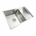 Кухонна мийка Platinum Handmade неіржавка сталь 78х50 L (один отвір, квадратний сифон3,0/1,0 мм), фото 3