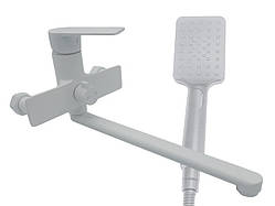 Змішувач для ванни довг гусак, латунь білий AIM DG01153 frosted white