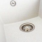 Гранітна мийка для кухні Platinum 4150 SOKIL матова (біла в крапку), фото 3