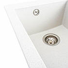 Гранітна мийка для кухні Platinum 4150 SOKIL матова (біла в крапку), фото 5