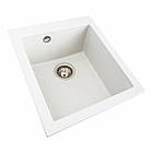 Гранітна мийка для кухні Platinum 4150 SOKIL матова (біла в крапку), фото 7