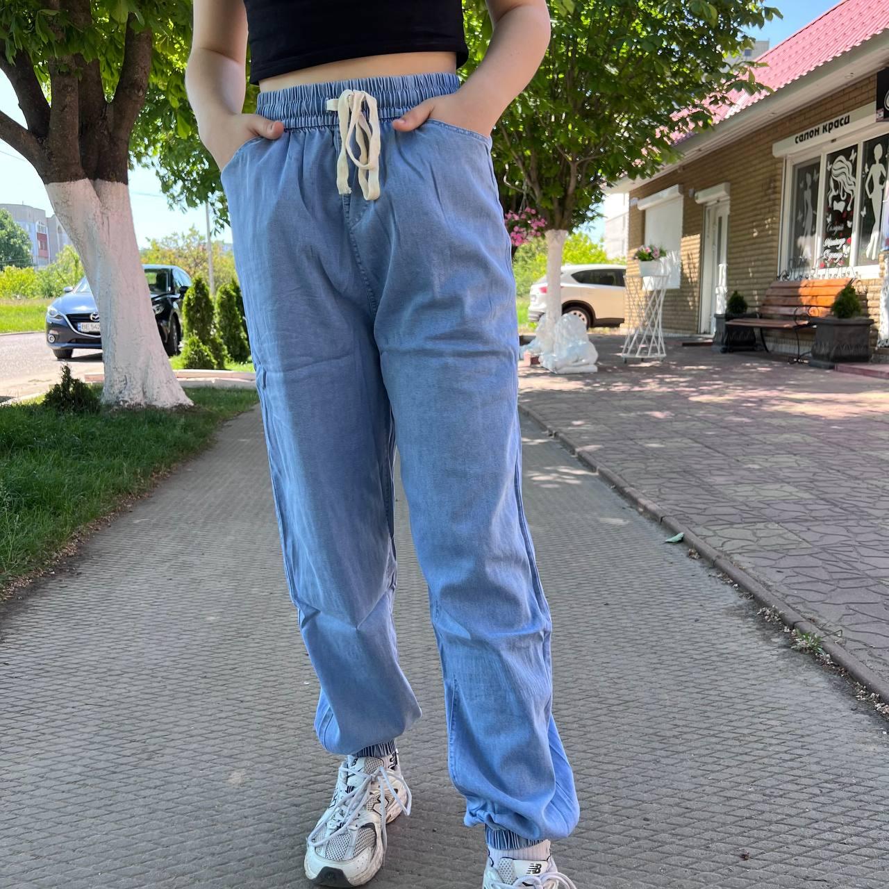 Жіночі джинсові легкі штани "Ластівка" Art: 4078 3XL/4XL(48-50)