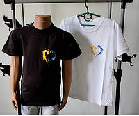 Детская футболка патриотическая , детская однотонная футболка мальчику девочке патриотический принт сердце