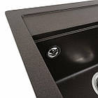 Гранітна мийка для кухні Platinum 5149 FIESTA матова Темна скеля, фото 4