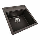 Гранітна мийка для кухні Platinum 5149 FIESTA матова Темна скеля, фото 6