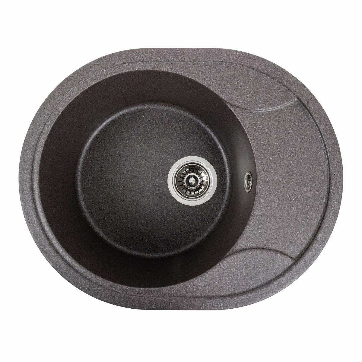 Гранітна мийка для кухні Platinum 5847 ONYX матовий Гренадин