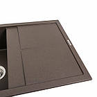 Гранітна мийка для кухні Platinum 7950 Selena матова Темна скеля, фото 3