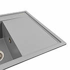 Гранітна мийка для кухні Platinum 7950 AZURIT матовий Сірий металік, фото 5