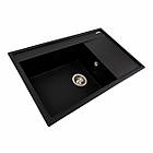 Гранітна мийка для кухні Platinum 7950 AZURIT матовий Чорний металік, фото 4