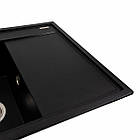 Гранітна мийка для кухні Platinum 7950 AZURIT матовий Чорний металік, фото 5