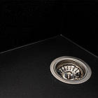 Гранітна мийка для кухні Platinum 7950 AZURIT матовий Чорний металік, фото 7