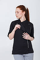 Жіночий кухарський кітель із рукавом до ліктя  на блискавці "Косуха" — стиль, комфорт і професіоналізм на кухні!