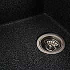 Гранітна мийка для кухні Platinum 6250 ZIRKONE матовий графіт, фото 8