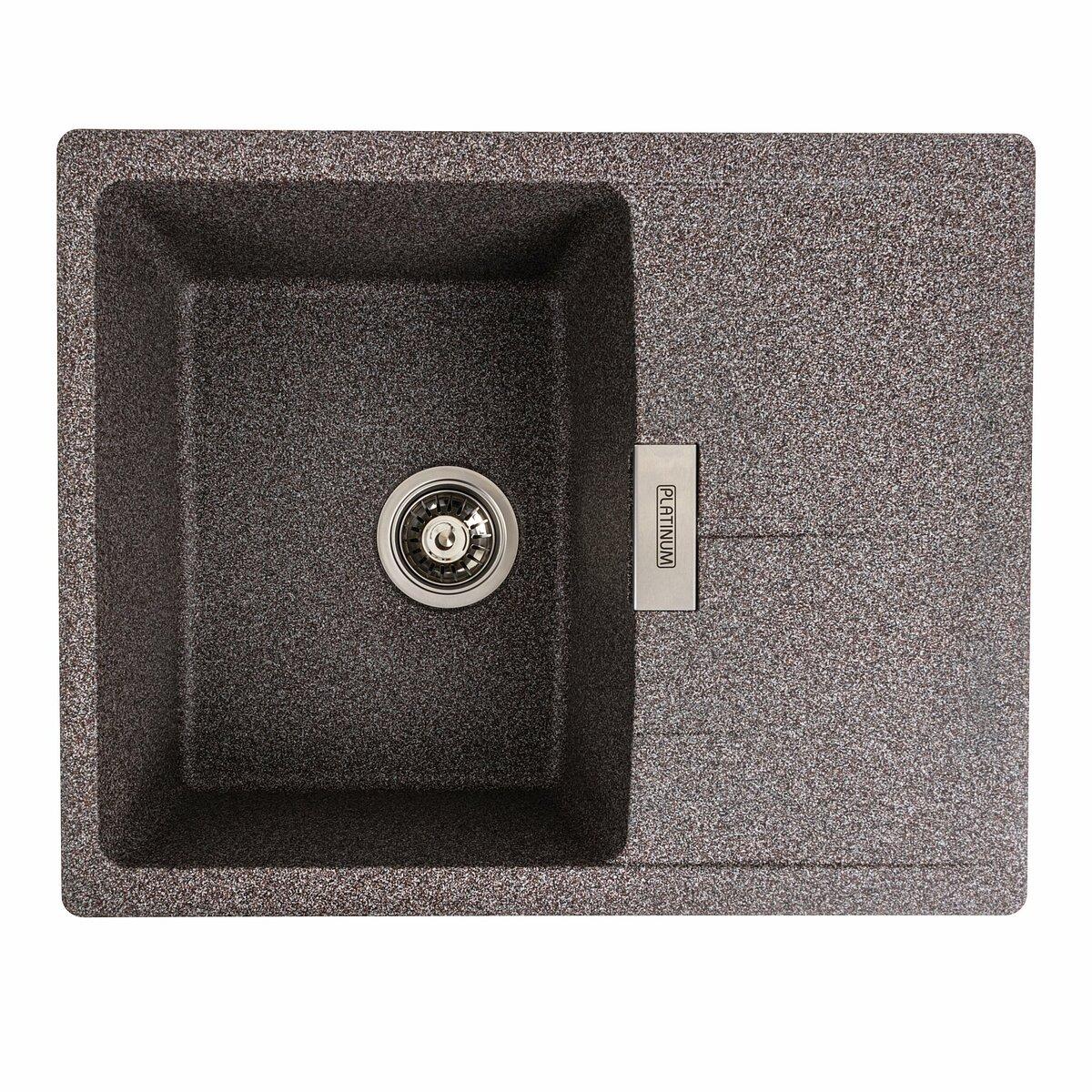 Гранітна мийка для кухні Platinum 6250 ZIRKONE матовий мікс, фото 1