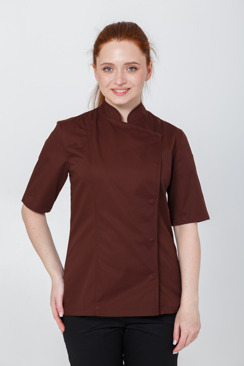 Кітель жіночий кухарський "Шоколад" з коротким рукавом, фото 1