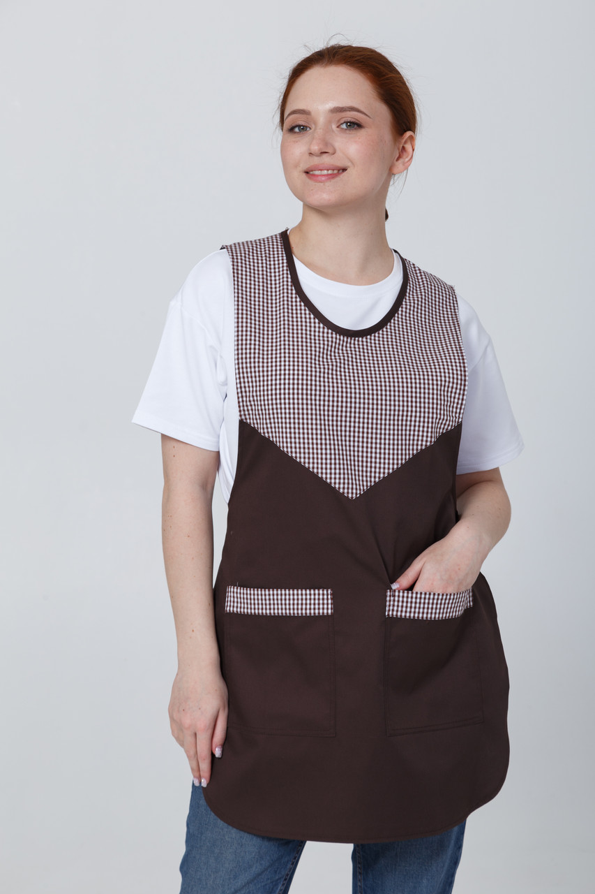Фартух-Туніка "Шоколад" жіноча — робоча туніка  для персоналу для продавця, клінерів та покоївки