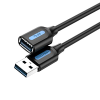 USB кабель удлинитель AM-AF USB 3.0 5Gbps 1,5м Vention CBHBG черный