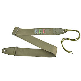 Гітарний ремінь з комірками для медіаторів Ranger Green (Khaki) з термотисненням Music day - GR-2kh