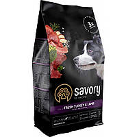 Сухой корм Сейвори Savory Medium Breed rich in Fresh Turkey & Lamb для собак средних пород, 3 кг