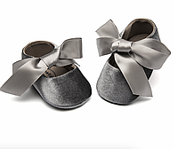 Пінетки-туфлі для дівчинки сірі 6-12 міс