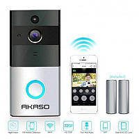 Беспроводной домофон AKASO умный дверной видеозвонок с записью Smart WiFi вызывная панель с датчиком движения