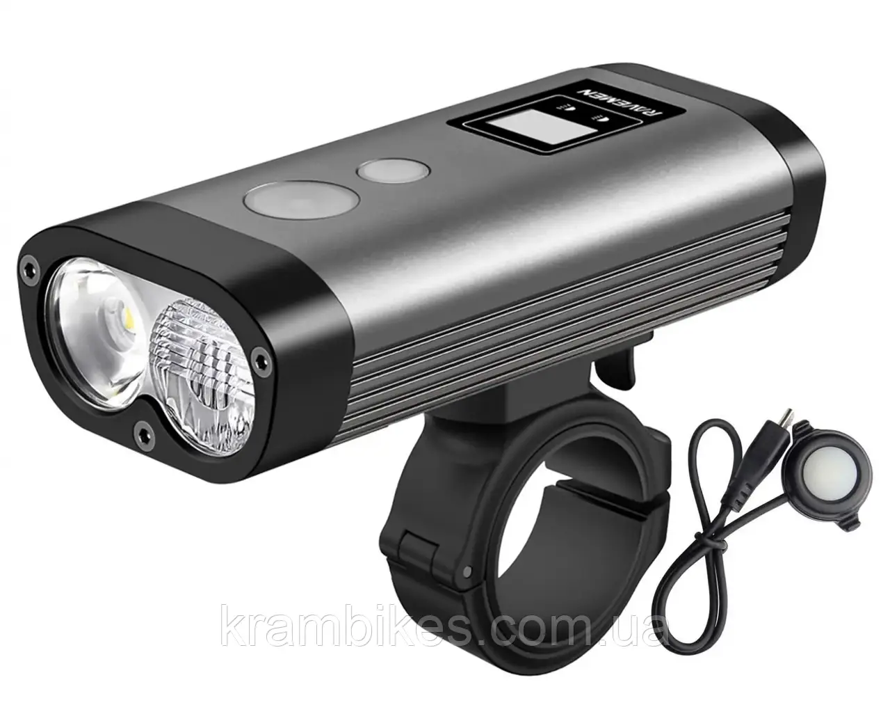 Велосипедна фара Ravemen PR1400 (1400 lm 5200 mAh) дротова кнопка
