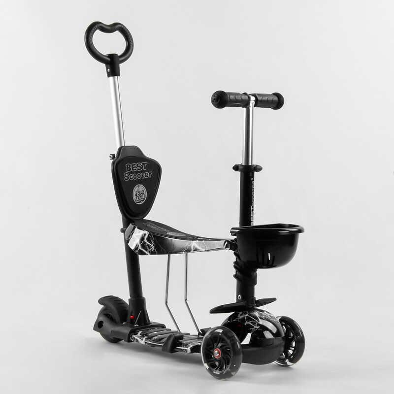 Самокат дитячий 5в1 Best Scooter з кошиком та батьківською ручкою, 41405