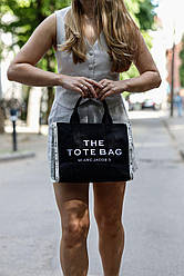 Жіноча сумка Марк Джейкобс чорна Marc Jacobs Black The Jacquard Medium Tote Bag