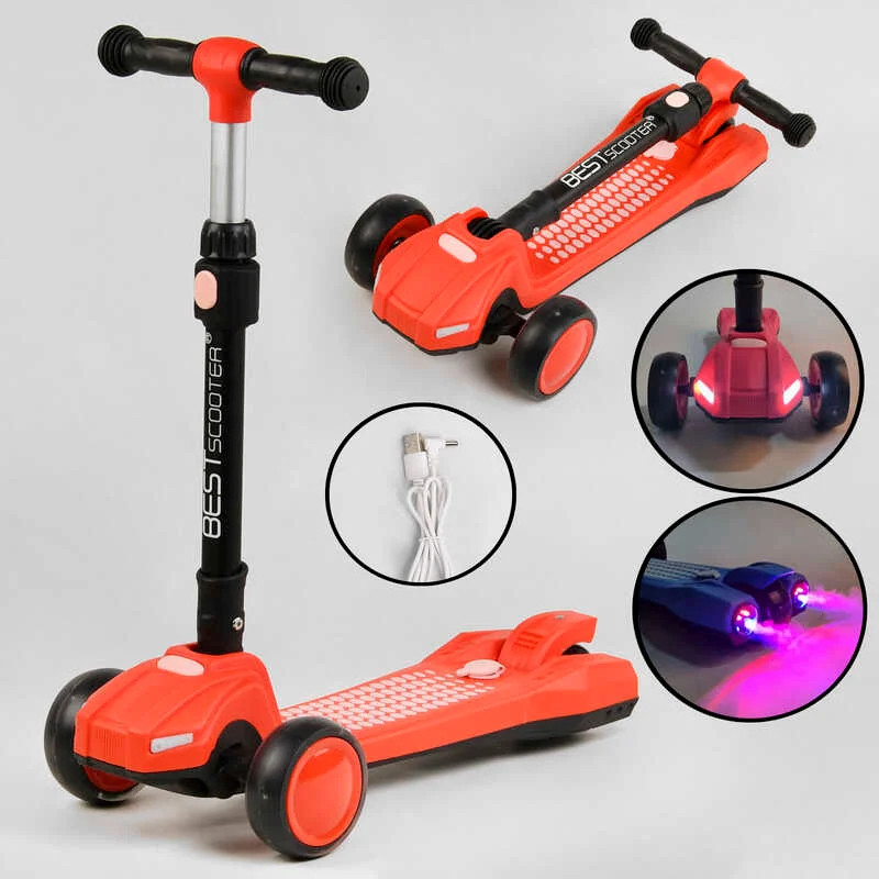 Самокат триколісний Best Scooter з парогенератором оранжевий, LT-12857