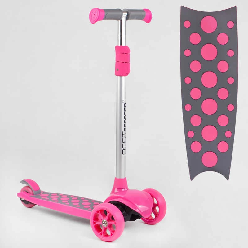 Самокат триколісний Best Scooter сіро-рожевий, LK-61022