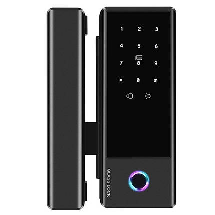 Розумний біометричний замок на скляні двері SEVEN LOCK SL-7776BF black, фото 1