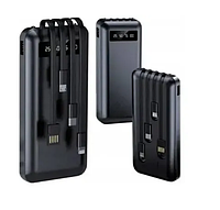 Повербанк PROTECH 10000 МАч Кабель Type c/iphone/Micro/ чорний та білий