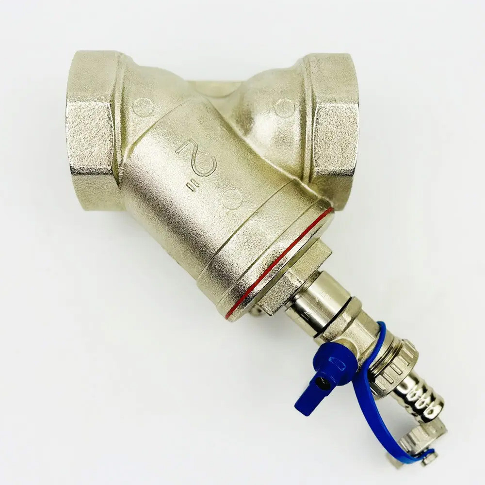 Фільтр механічного очищення 2" ВВ зі зливом 1/2" нікель KVANT Dis